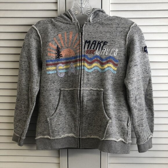 🆕 Peek Size 8 Grey Heather Zip Hoodie Make Some Waves